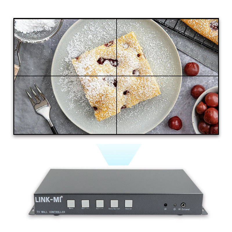 2X2 Video Wall Controller Dukungan HDMI USB Sinyal Input 1080P Untuk Iklan