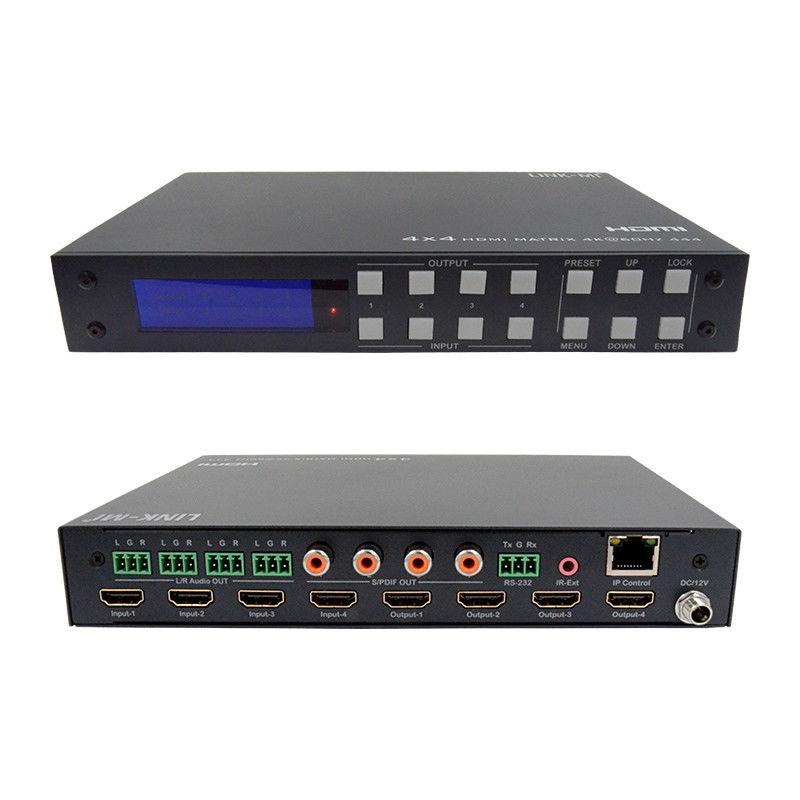 4x4 HDMI Matrix Analog Dan SPDIF Audio Extraction 4K TCP/IP Web GUI Control