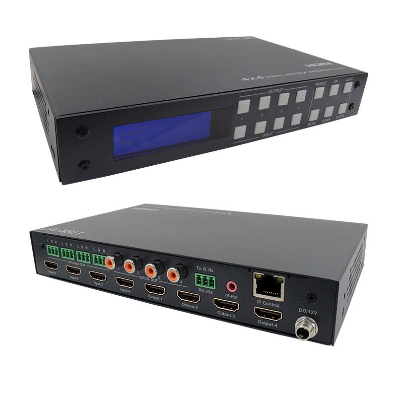 4x4 HDMI Matrix Analog Dan SPDIF Audio Extraction 4K TCP/IP Web GUI Control