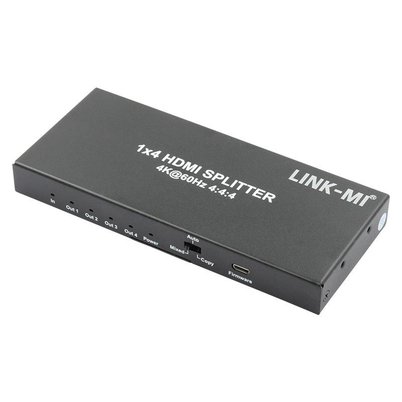 HDMI 2.0 HDMI Extender Splitter 60Hz 1x4 Dukungan 3D 18G HDR 1 In 4 Out AV Splitter