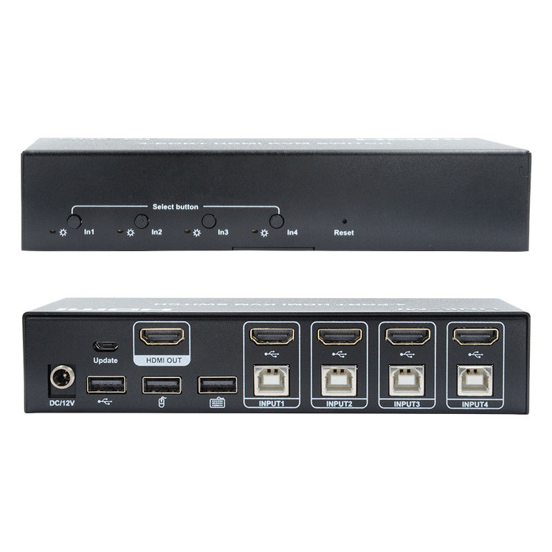 4 Port KVM Switch HDMI 4K 30Hz Hot Keys Otomatis Switching Tanpa Penundaan USB Switch