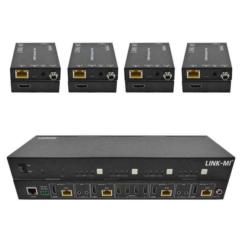 70M 4X4 HDMI Matrix Dengan Fungsi Matrix IR 18Gbps 4K@60Hz HDMI 2.0b POC