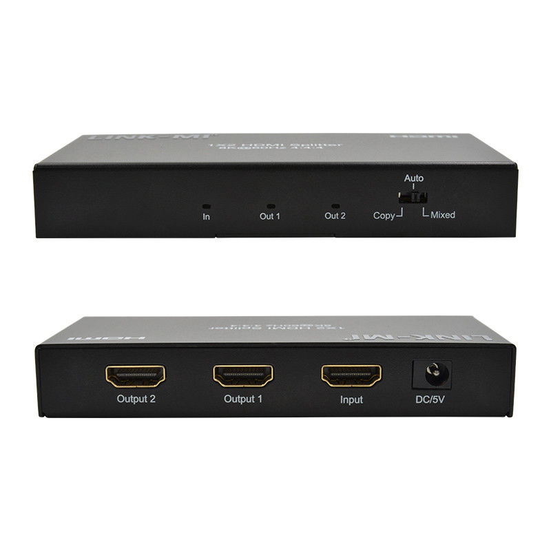 48Gbps HDMI Splitter 8k 1x2 HDMI Extender Dukungan Downscaler HDR10 EDID HDCP2.2