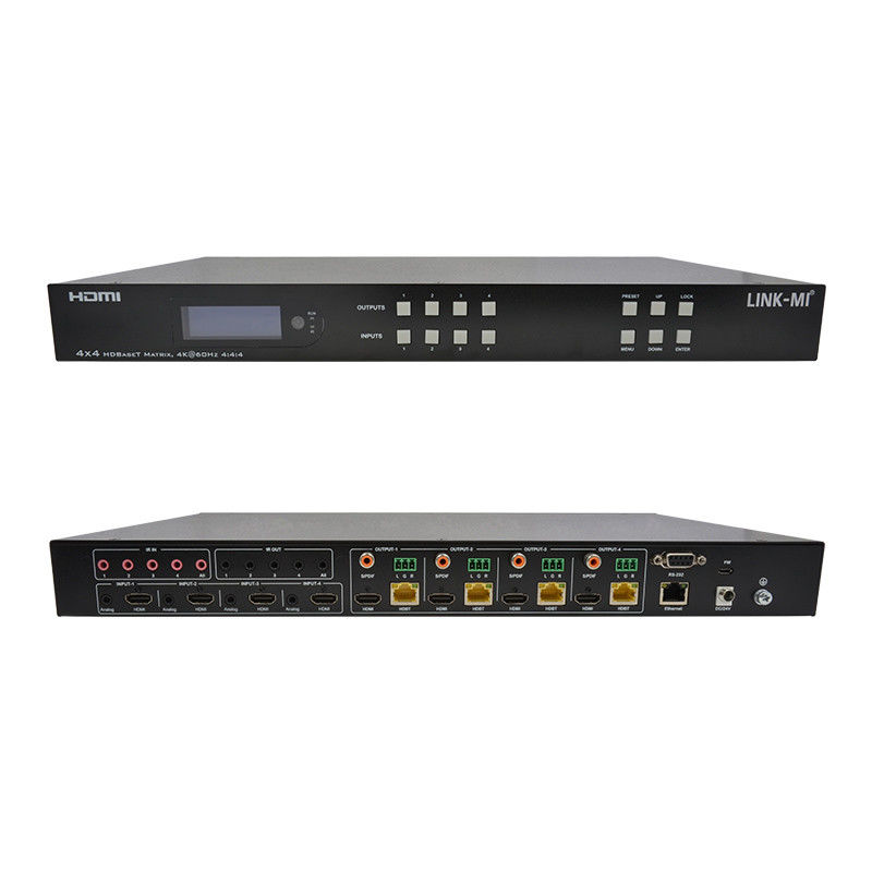 70m 4x4 HDMI Audio Matrix Switch Dengan 4 HDMI Loop Out Untuk 4 Port Video Switch