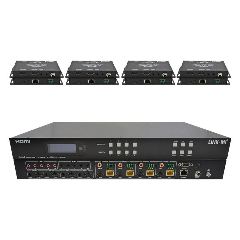 70m 4x4 HDMI Audio Matrix Switch Dengan 4 HDMI Loop Out Untuk 4 Port Video Switch