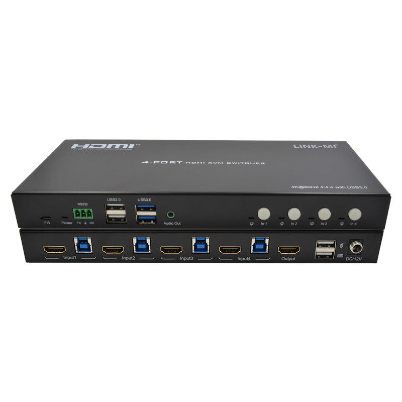 4 Port Network HDMI2.0 KVM Switch hingga 4K 60Hz 18Gbps