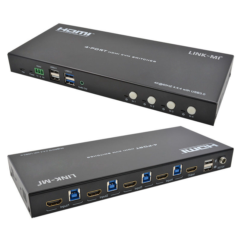 4 Port Network HDMI2.0 KVM Switch hingga 4K 60Hz 18Gbps