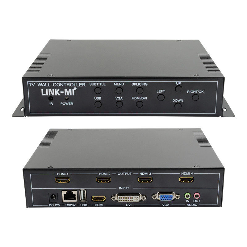 2X2 HDMI Video Wall Controller Dukungan 1X4 1X3 1X2 TV Splicing Box untuk 4 layar