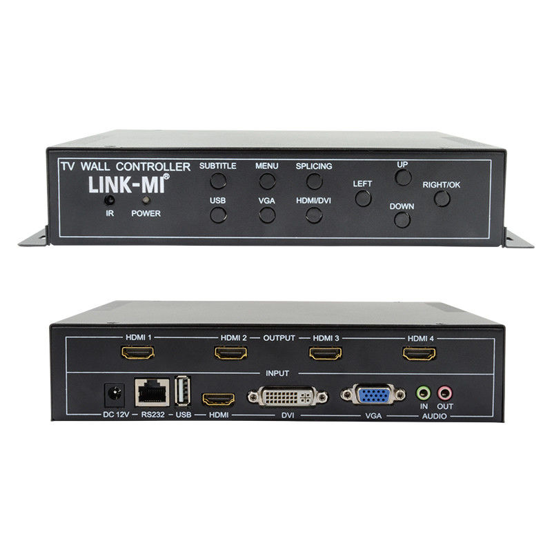 2X2 HDMI Video Wall Controller Dukungan 1X4 1X3 1X2 TV Splicing Box untuk 4 layar