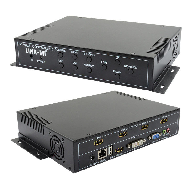 2X2 HDMI Video Wall Controller Dukungan 1X4 1X3 1X2 TV Splicing Box untuk 4 layar
