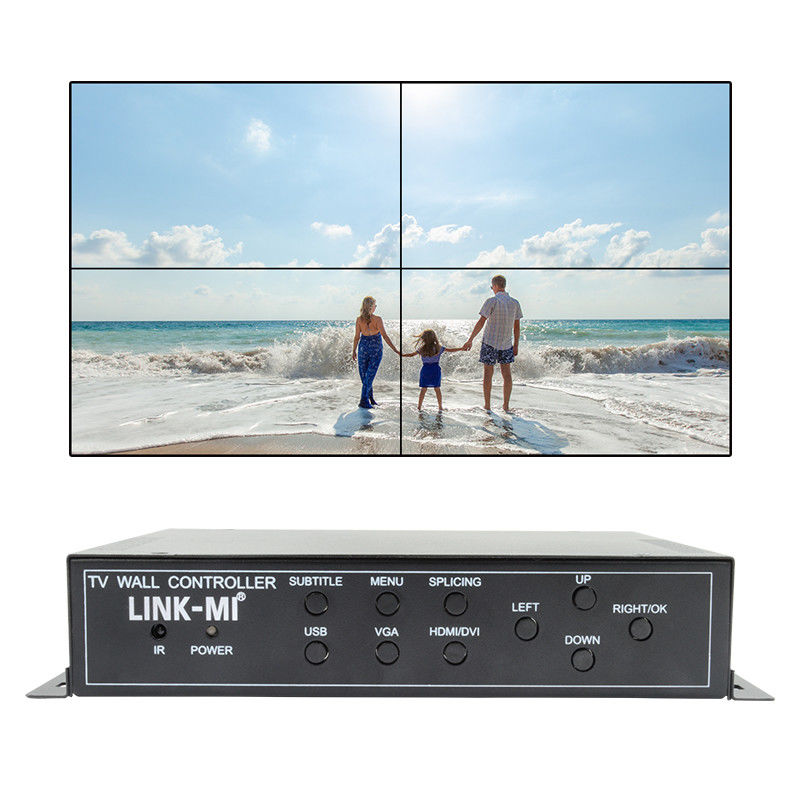 2X2 HDMI Video Wall Controller Dukungan 1X4 1X3 1X2 TV Splicing Box untuk 4 layar