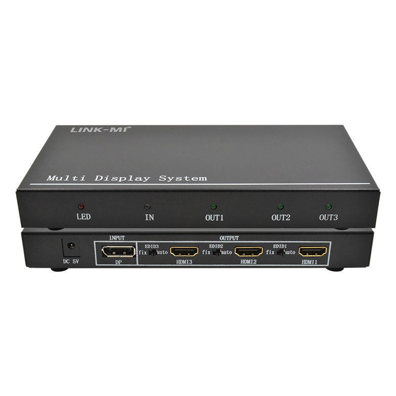 5760x1080 UHD 1X3 Video Wall Controller Processor Multi Screen Splicer 1 DP Dalam 3 HDMI Out