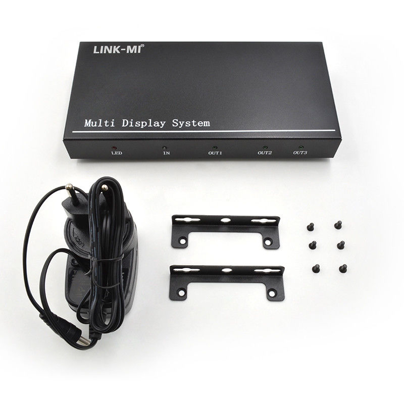 5760x1080 UHD 1X3 Video Wall Controller Processor Multi Screen Splicer 1 DP Dalam 3 HDMI Out