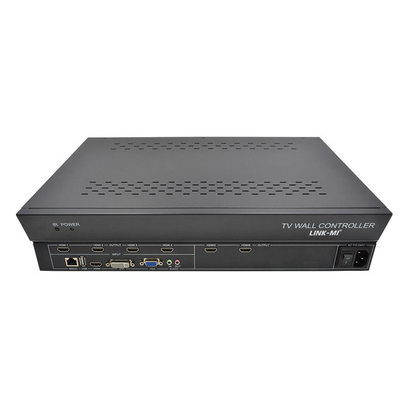 6 Saluran HDMI Video Wall Controller 2X3 LED Wall Controller Untuk 6 Splicing TV