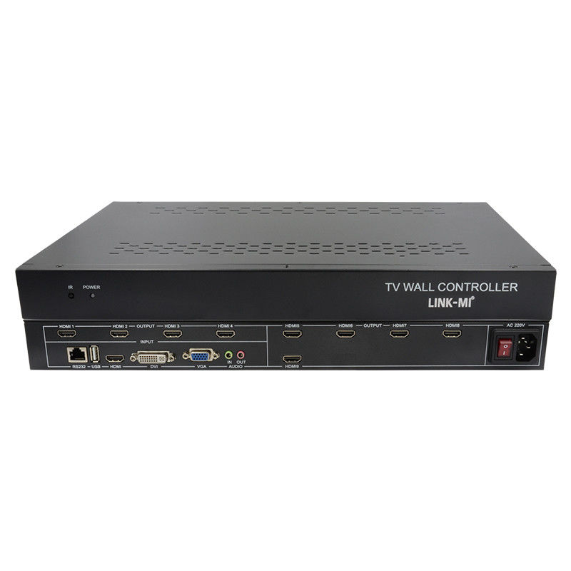 9 Saluran HDMI Video Wall Controller 3X3 Zoom Subtitles Multi Display Controller Untuk Iklan