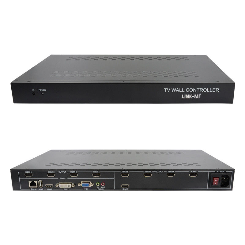 9 Saluran HDMI Video Wall Controller 3X3 Zoom Subtitles Multi Display Controller Untuk Iklan