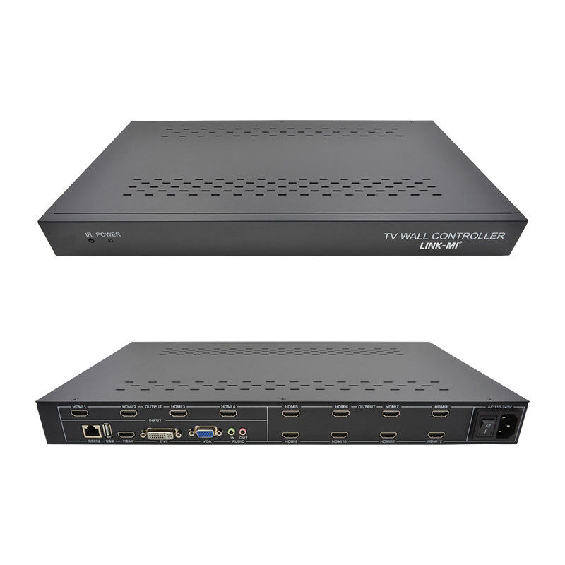 12 Saluran 3x3 2x2 TV Wall Controller 3x4 Video Wall Display Controller 3.5mm