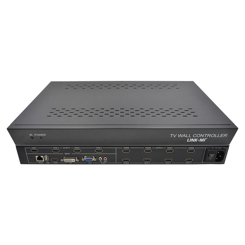 12 Saluran 3x3 2x2 TV Wall Controller 3x4 Video Wall Display Controller 3.5mm