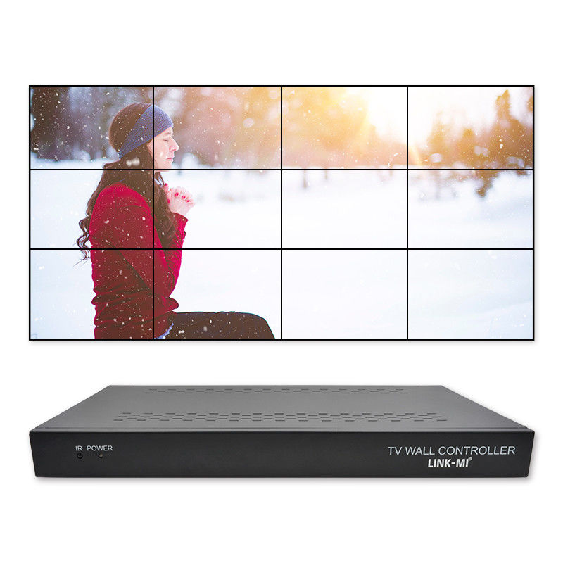 12 Saluran 3x3 2x2 TV Wall Controller 3x4 Video Wall Display Controller 3.5mm