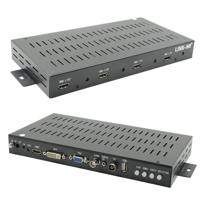 2X2 1X2 1X3 HDMI Video Wall Controller 1x4 1080P 90 derajat Rotasi Untuk Tampilan Potret