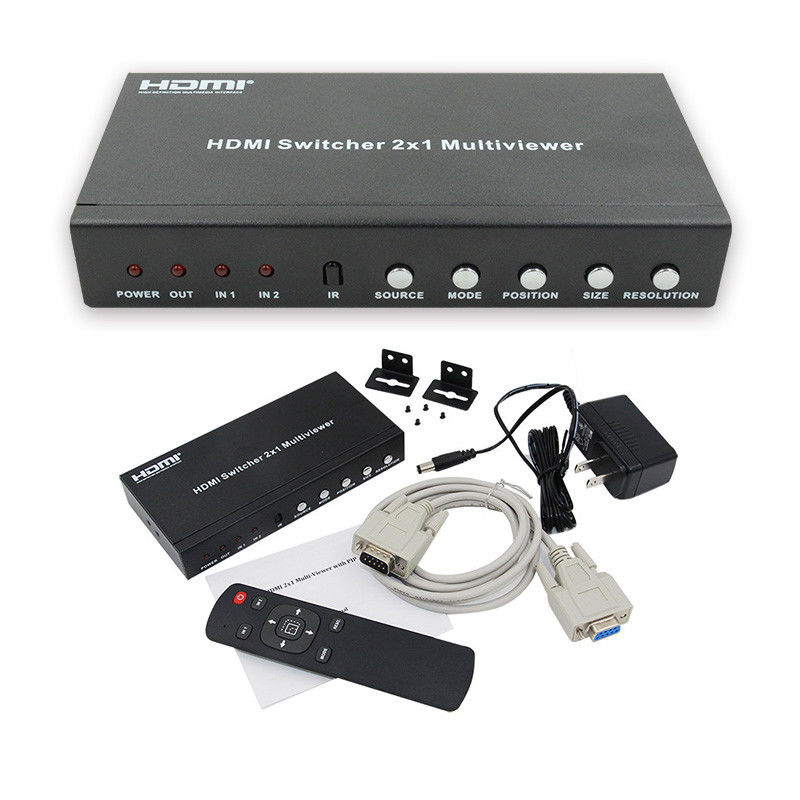 225MHz HDMI Quad Screen Splitter HDMI 2x1 Multiviewer Dengan PIP 2 In 1 Out