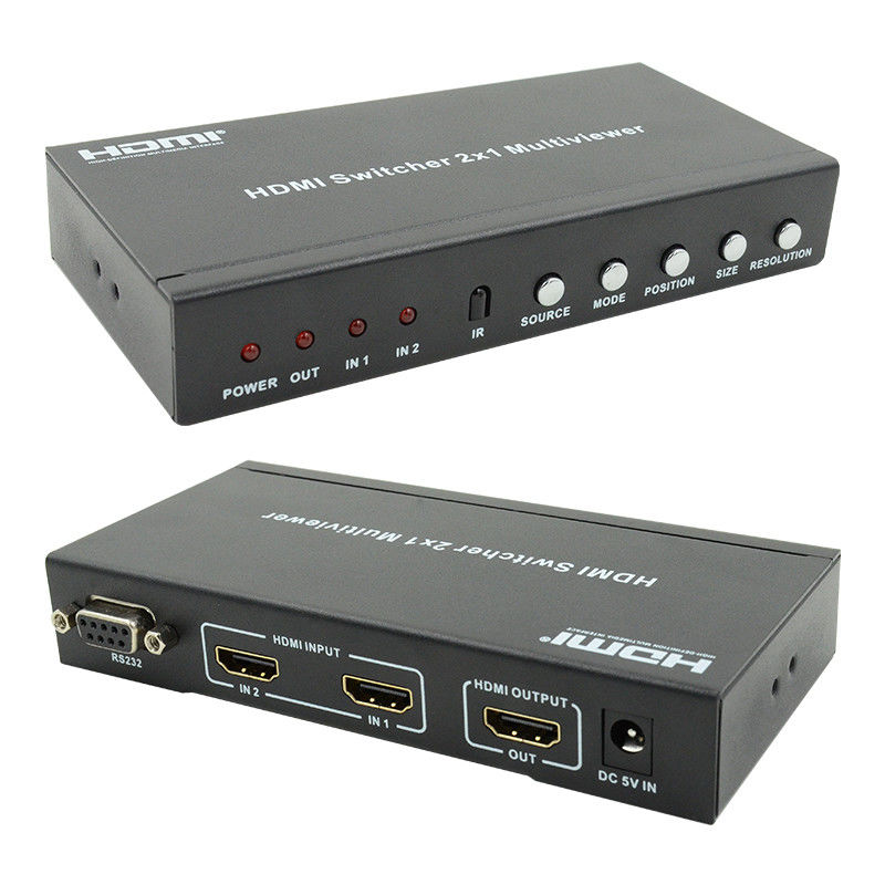 225MHz HDMI Quad Screen Splitter HDMI 2x1 Multiviewer Dengan PIP 2 In 1 Out