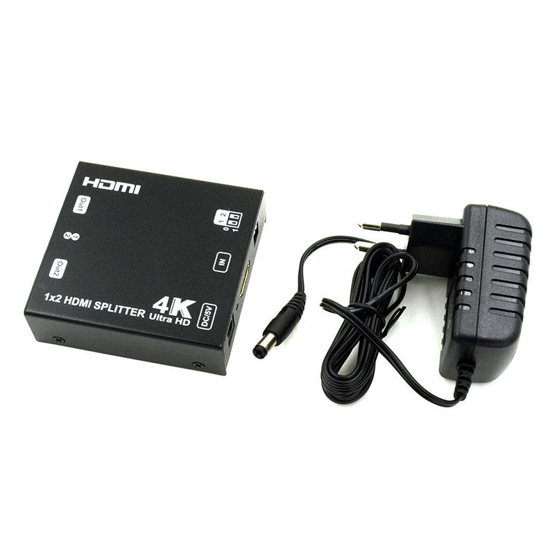 1X2 4K HDMI Extender Splitter Dukungan 4K2K EDID 3D 2 Port Video Splitter