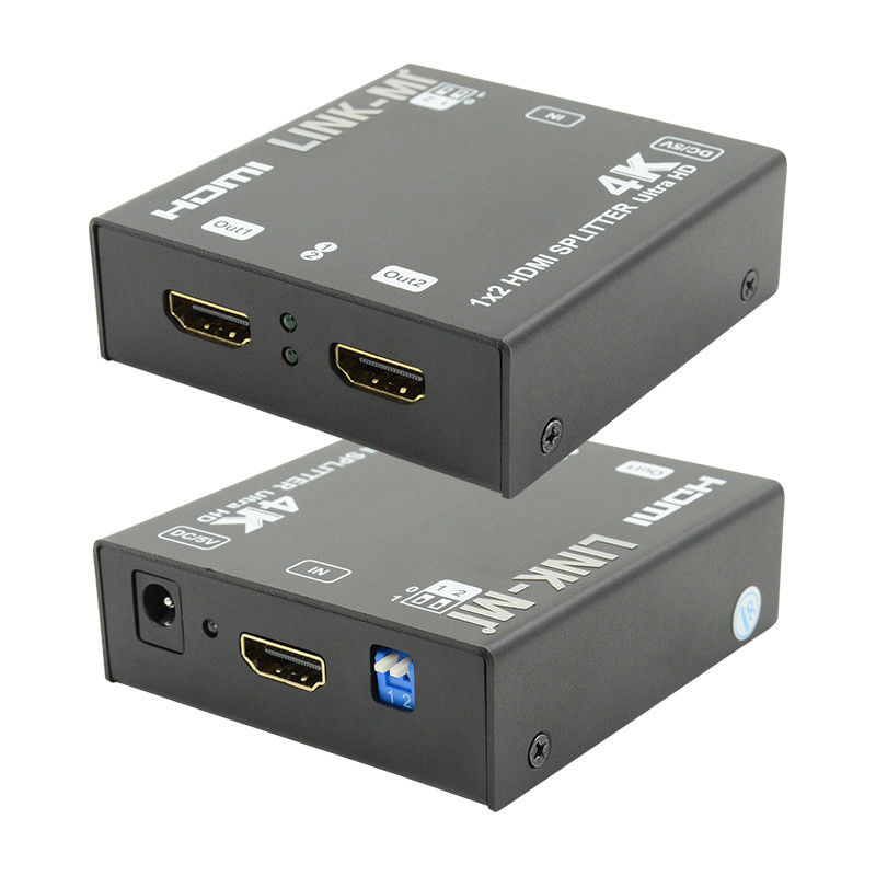 1X2 4K HDMI Extender Splitter Dukungan 4K2K EDID 3D 2 Port Video Splitter