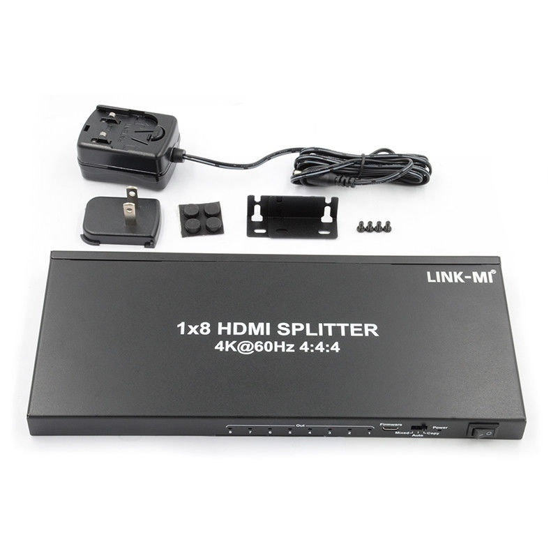1/8 4K HDMI Splitter 1 In 8 Out 60Hz 3D 18G Video Audio Splitter untuk 8 display