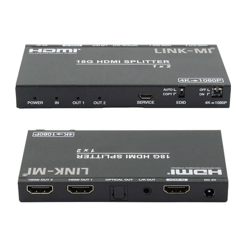 4K 2.0b 2 Port HDMI Splitter 4 HDCP 2.2COPY AUTO EDID Hdmi Audio Video Ekstrak