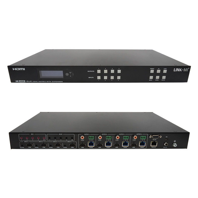 70m 4x4 HDMI Matrix Extender Dengan 4 HDMI Loop Out 4K HDMI Matrix Switch