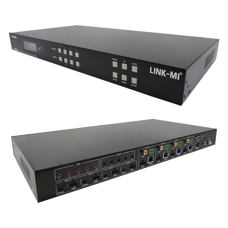 70m 4x4 HDMI Matrix Extender Dengan 4 HDMI Loop Out 4K HDMI Matrix Switch