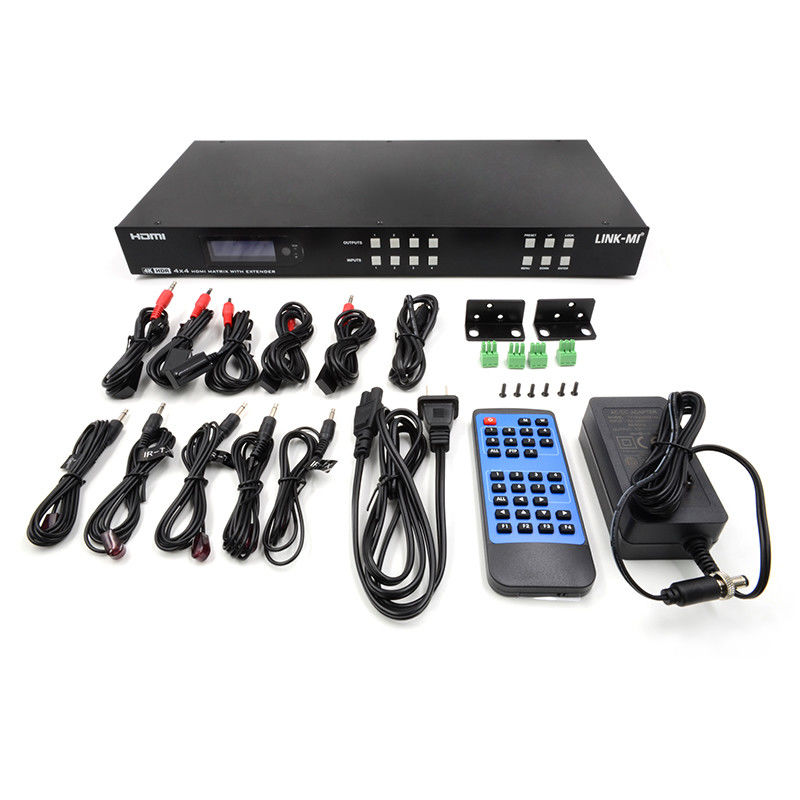 70m 4x4 HDMI Matrix Extender Dengan 4 HDMI Loop Out 4K HDMI Matrix Switch
