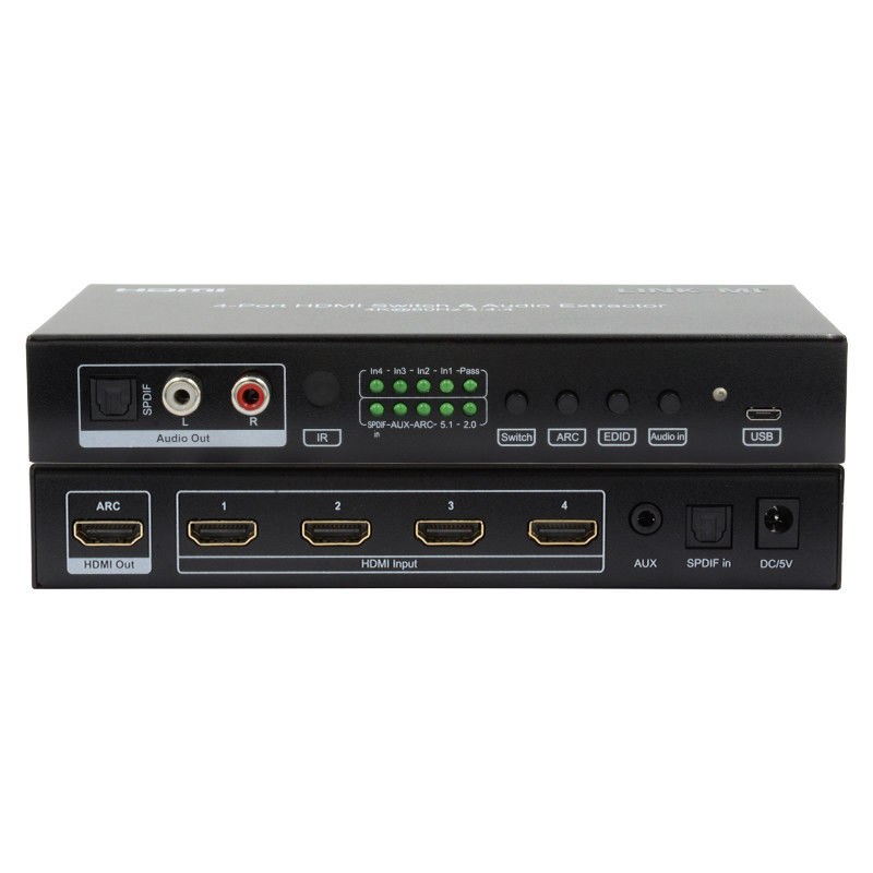 4X1 Video HDMI Switch 2.0 Switch 4K@60hz YUV4:44 18Gbps Dukungan ARC, CEC, HDR