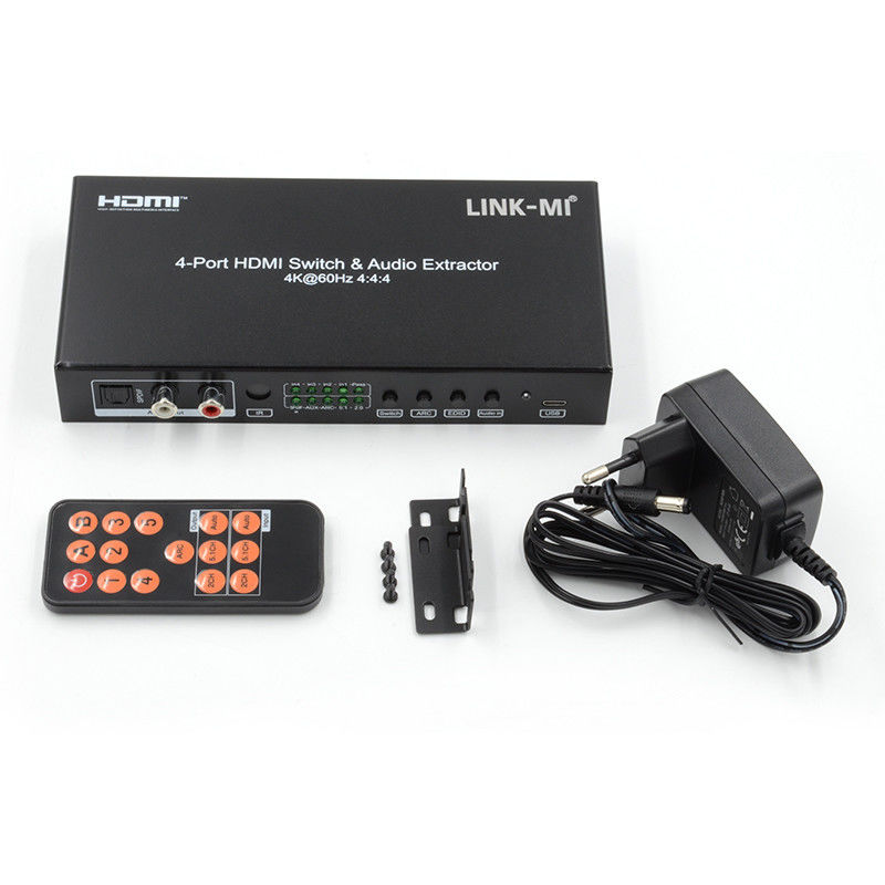 4X1 Video HDMI Switch 2.0 Switch 4K@60hz YUV4:44 18Gbps Dukungan ARC, CEC, HDR