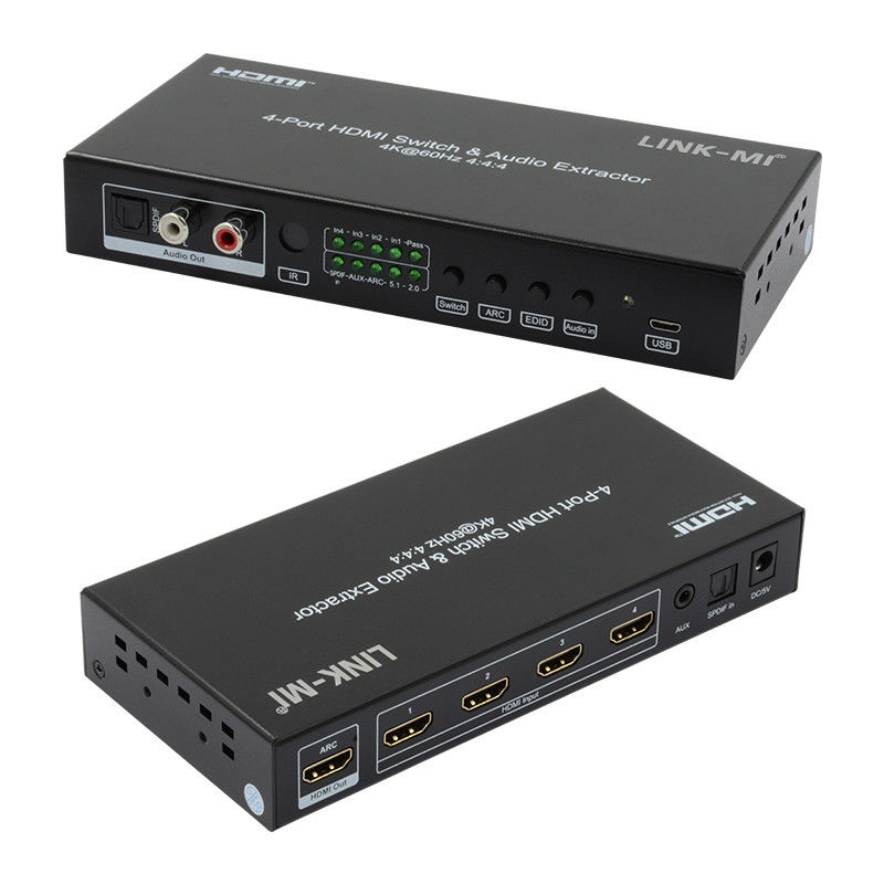 4X1 Video HDMI Switch 2.0 Switch 4K@60hz YUV4:44 18Gbps Dukungan ARC, CEC, HDR