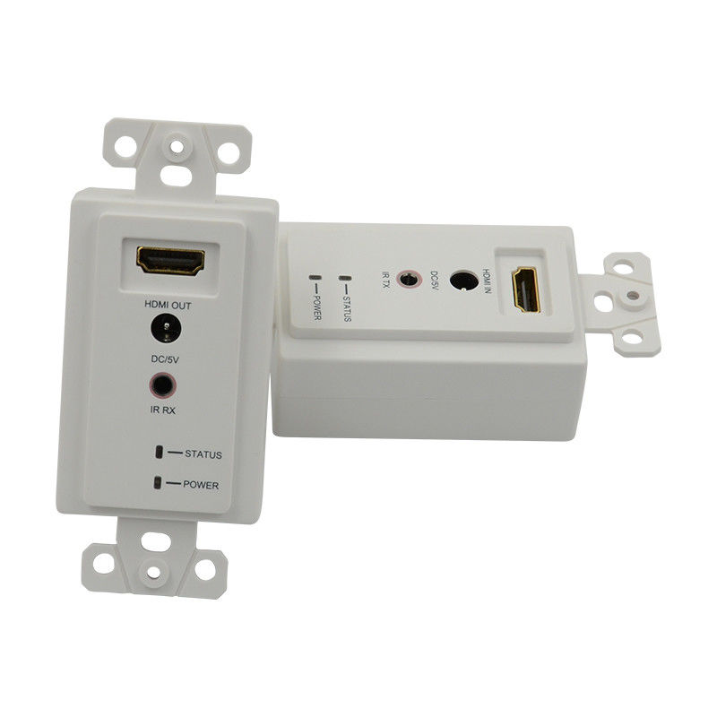 60m HDMI Wall Plate Extender Over Single Cat5e Cat 6 Untuk HDMI Extender Dukungan 3D IR