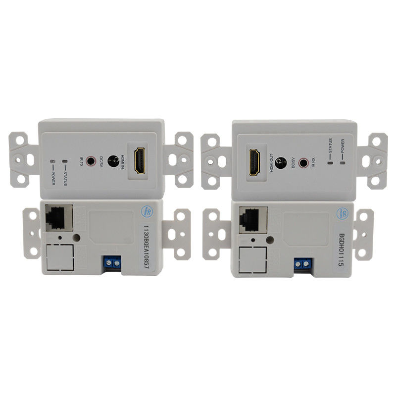 60m HDMI Wall Plate Extender Over Single Cat5e Cat 6 Untuk HDMI Extender Dukungan 3D IR