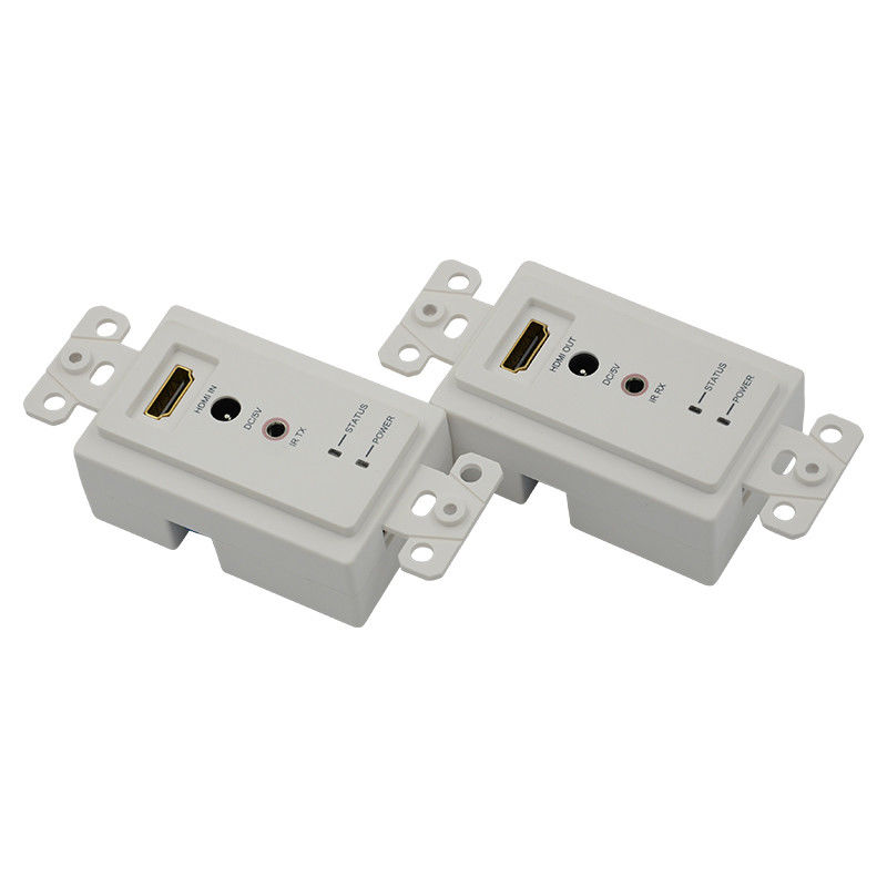 60m HDMI Wall Plate Extender Over Single Cat5e Cat 6 Untuk HDMI Extender Dukungan 3D IR
