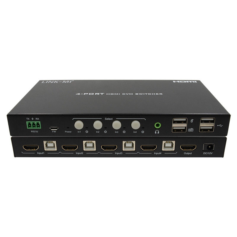 HDCP2.2 1.4 4K KVM Switch HDMI YUV4:44 8Bit Dengan Ekstraksi Audio Analog