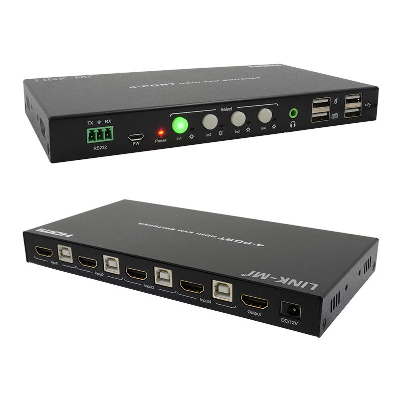 HDCP2.2 1.4 4K KVM Switch HDMI YUV4:44 8Bit Dengan Ekstraksi Audio Analog