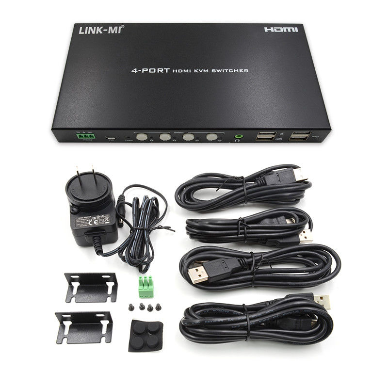 HDCP2.2 1.4 4K KVM Switch HDMI YUV4:44 8Bit Dengan Ekstraksi Audio Analog