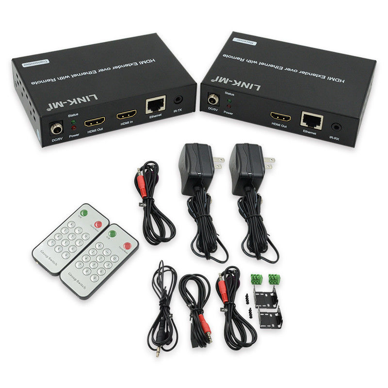 Distribusi 120M HDMI Extender Over IP Extender Dengan LED Remote RS232 AV Over IP