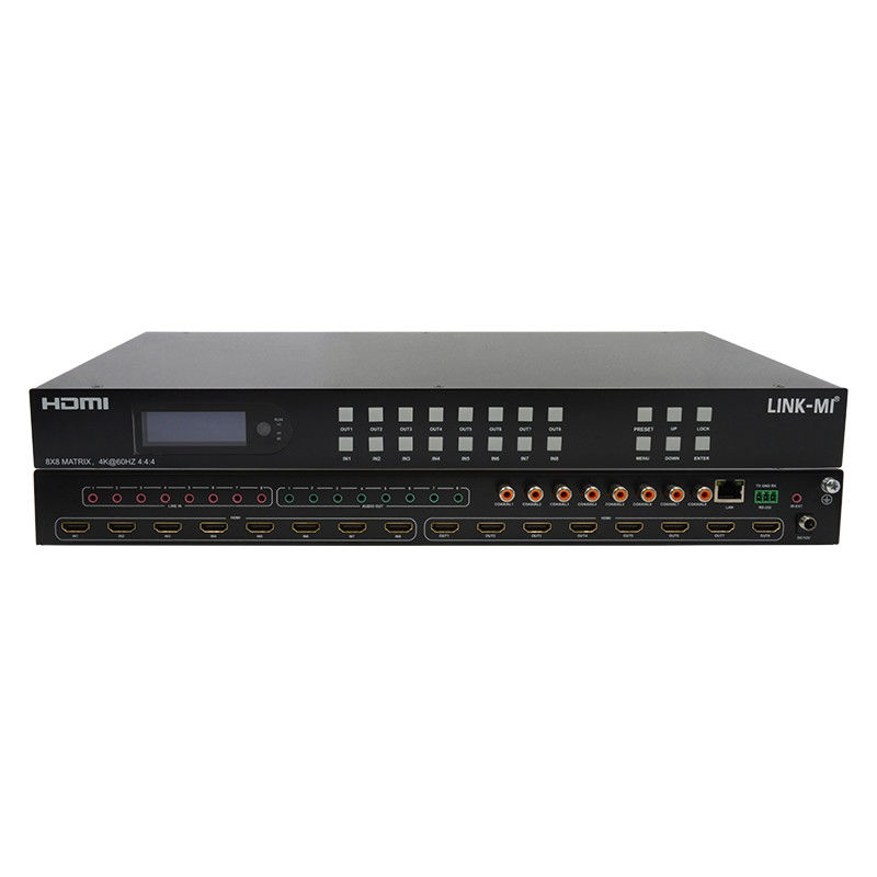 8x8 HDMI Matrix 4k Hdmi Switcher Dengan Dukungan Ekstraksi Audio Analog 18Gbps HDR