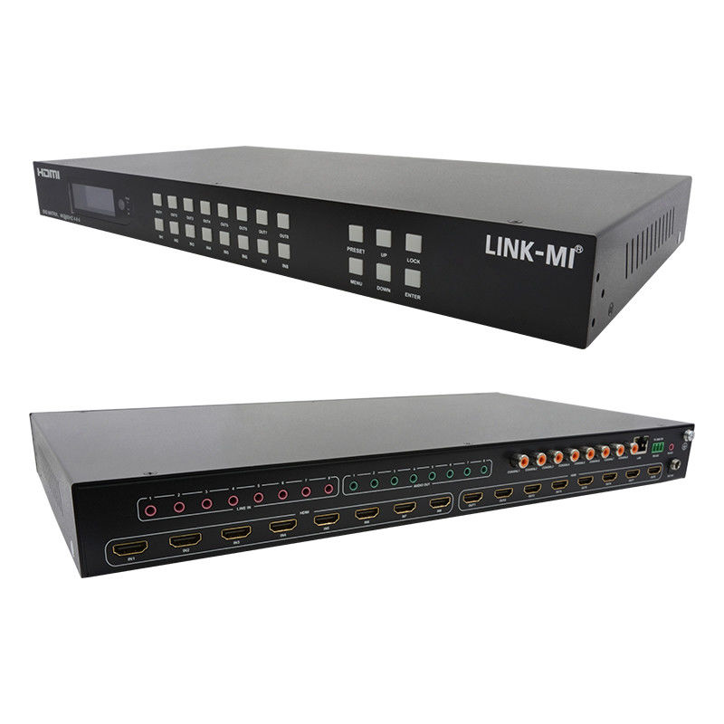 8x8 HDMI Matrix 4k Hdmi Switcher Dengan Dukungan Ekstraksi Audio Analog 18Gbps HDR