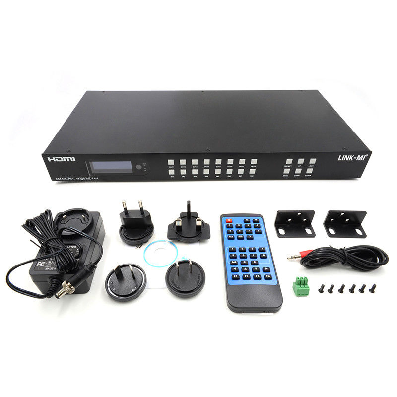 8x8 HDMI Matrix 4k Hdmi Switcher Dengan Dukungan Ekstraksi Audio Analog 18Gbps HDR