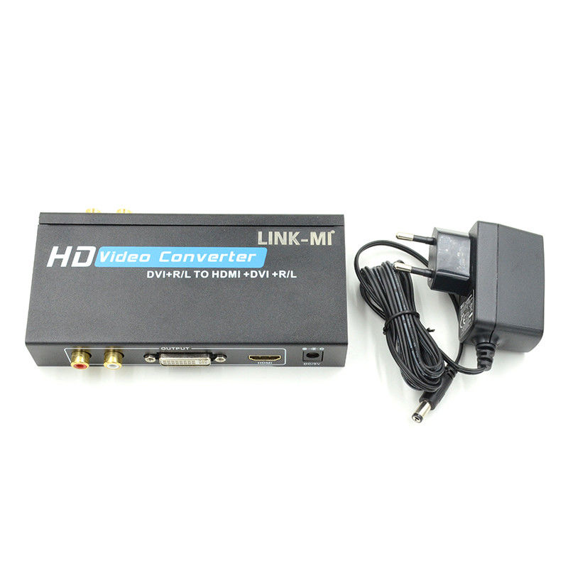1080P DVI ke HDMI Konverter Dengan Audio Dukungan DVI Analog RCA Audio Input