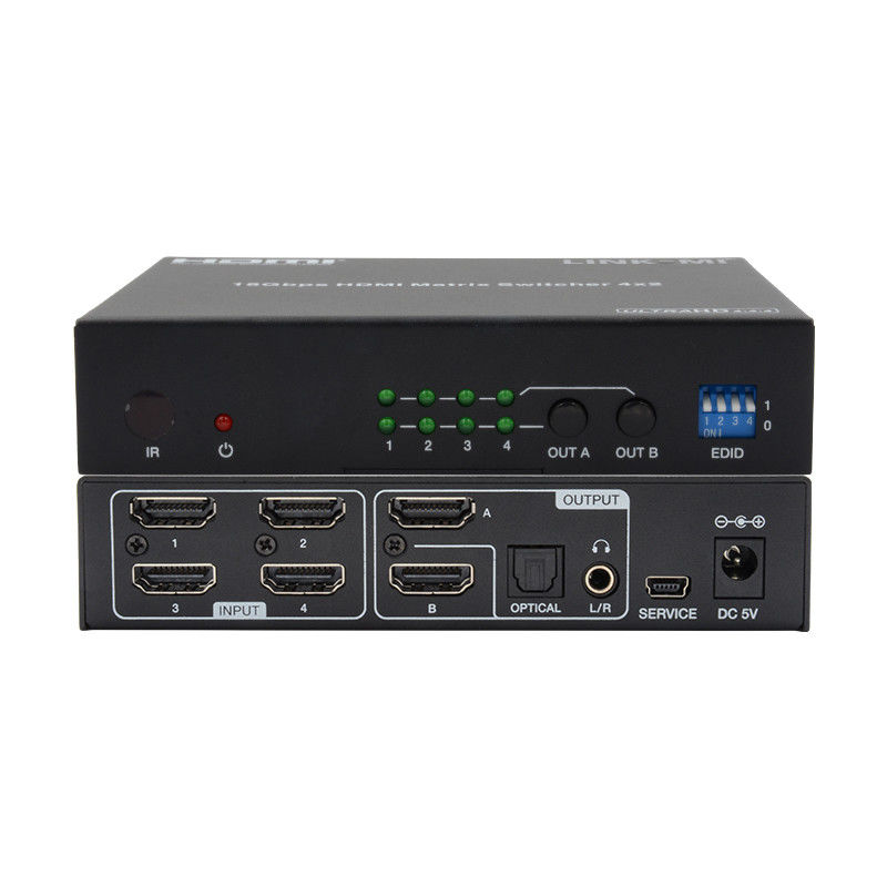 4X2 HDMI Matrix Switch Hdmi Switch Audio Extractor 4K Ke 1080P Video Switcher