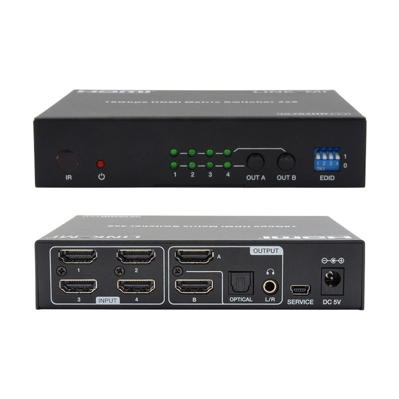 4X2 HDMI Matrix Switch Hdmi Switch Audio Extractor 4K Ke 1080P Video Switcher