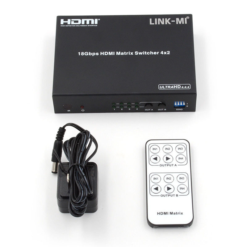 4X2 HDMI Matrix Switch Hdmi Switch Audio Extractor 4K Ke 1080P Video Switcher